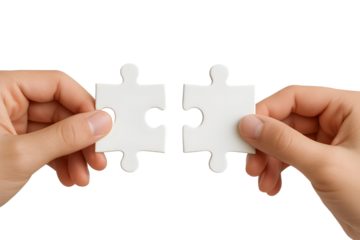 hands holding puzzle