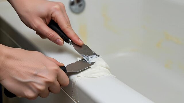 Removing caulking from bathtub