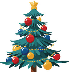 Holiday Tree with Bright Ornaments