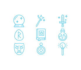 Captivating Fantasy Magic and Mystical Element Icons for Creative Designs