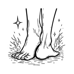 Barefoot on a mystical field a journey of freedom and connection with natural elements in peaceful