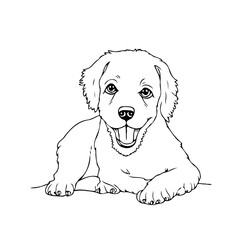 Fototapeta premium Delightful canine drawing exhibiting charm, portraying joy, innocence, making it attractive for