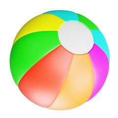 Obraz premium 3D Rendered Detailed Colorful Beach Ball Toy for Summer Fun Activity