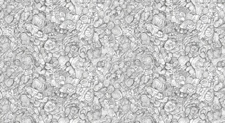 Intricate hand-drawn doodle art a detailed black and white pattern