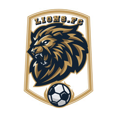 Angry lion sport logo