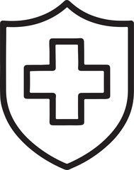 Obraz premium Caduceus medical symbol shield icon with cross illustration