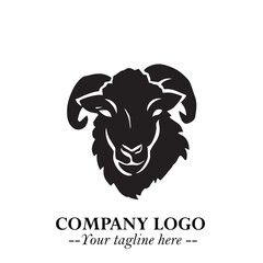 Head of Sheep Logo Symbol in Minimalist Modern Vector Design for Farm, Agriculture, and Wool Branding