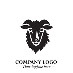Head of Sheep Logo Symbol in Minimalist Modern Vector Design for Farm, Agriculture, and Wool Branding