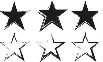 Grunge Star Icon Set collection Suitable For your design