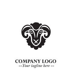 Head of Sheep Logo Symbol in Minimalist Modern Vector Design for Farm, Agriculture, and Wool Branding