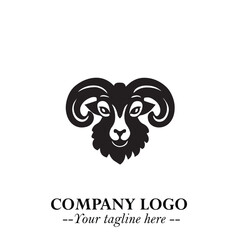 Head of Sheep Logo Symbol in Minimalist Modern Vector Design for Farm, Agriculture, and Wool Branding