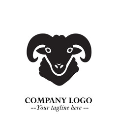 Head of Sheep Logo Symbol in Minimalist Modern Vector Design for Farm, Agriculture, and Wool Branding