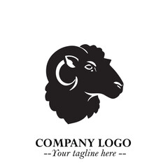 Head of Sheep Logo Symbol in Minimalist Modern Vector Design for Farm, Agriculture, and Wool Branding