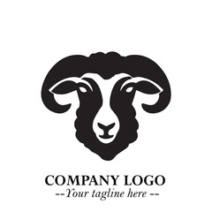 Head of Sheep Logo Symbol in Minimalist Modern Vector Design for Farm, Agriculture, and Wool Branding
