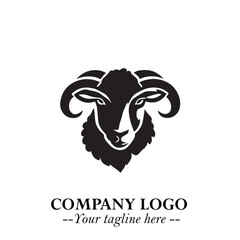 Head of Sheep Logo Symbol in Minimalist Modern Vector Design for Farm, Agriculture, and Wool Branding