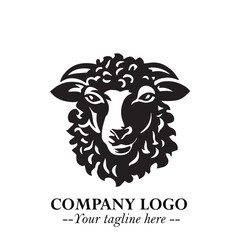 Head of Sheep Logo Symbol in Minimalist Modern Vector Design for Farm, Agriculture, and Wool Branding
