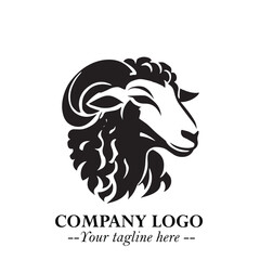 Head of Sheep Logo Symbol in Minimalist Modern Vector Design for Farm, Agriculture, and Wool Branding