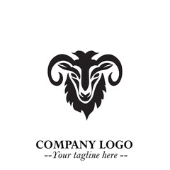 Head of Sheep Logo Symbol in Minimalist Modern Vector Design for Farm, Agriculture, and Wool Branding