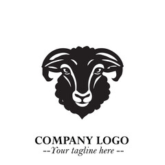 Head of Sheep Logo Symbol in Minimalist Modern Vector Design for Farm, Agriculture, and Wool Branding