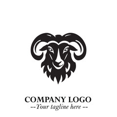 Head of Sheep Logo Symbol in Minimalist Modern Vector Design for Farm, Agriculture, and Wool Branding