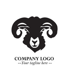 Head of Sheep Logo Symbol in Minimalist Modern Vector Design for Farm, Agriculture, and Wool Branding