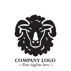Head of Sheep Logo Symbol in Minimalist Modern Vector Design for Farm, Agriculture, and Wool Branding