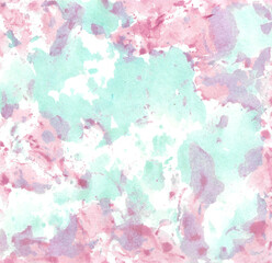 Watercolor painting abstract background of blue and pink on paper. illustration for colorful abstract background, cover, business card and banner. Copy space for the text. Hand painted texture style.