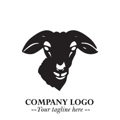 Head of Sheep Logo Symbol in Minimalist Modern Vector Design for Farm, Agriculture, and Wool Branding
