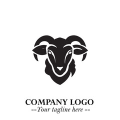 Head of Sheep Logo Symbol in Minimalist Modern Vector Design for Farm, Agriculture, and Wool Branding