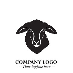 Head of Sheep Logo Symbol in Minimalist Modern Vector Design for Farm, Agriculture, and Wool Branding