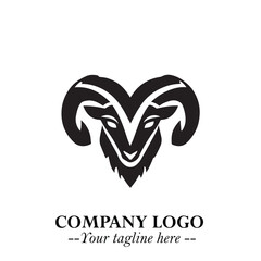 Head of Sheep Logo Symbol in Minimalist Modern Vector Design for Farm, Agriculture, and Wool Branding