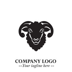 Head of Sheep Logo Symbol in Minimalist Modern Vector Design for Farm, Agriculture, and Wool Branding