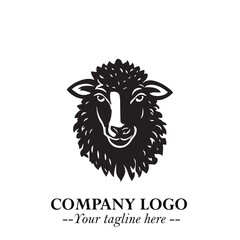 Head of Sheep Logo Symbol in Minimalist Modern Vector Design for Farm, Agriculture, and Wool Branding