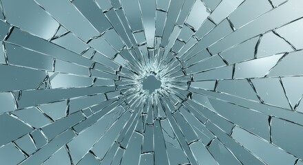Shattered glass radial pattern teal hues abstract