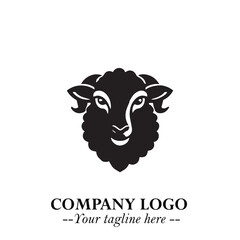 Head of Sheep Logo Symbol in Minimalist Modern Vector Design for Farm, Agriculture, and Wool Branding