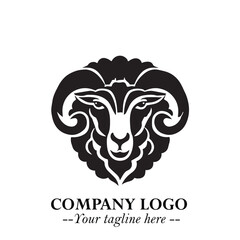 Head of Sheep Logo Symbol in Minimalist Modern Vector Design for Farm, Agriculture, and Wool Branding