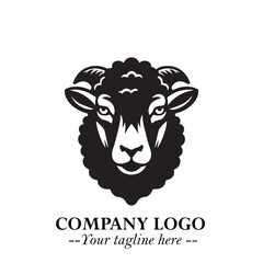 Head of Sheep Logo Symbol in Minimalist Modern Vector Design for Farm, Agriculture, and Wool Branding