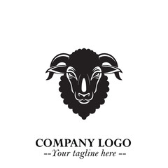 Head of Sheep Logo Symbol in Minimalist Modern Vector Design for Farm, Agriculture, and Wool Branding