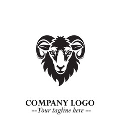 Head of Sheep Logo Symbol in Minimalist Modern Vector Design for Farm, Agriculture, and Wool Branding