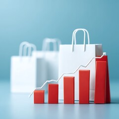 Consumer spending statistics surge in retail sector analyzing market trends business environment data visualization
