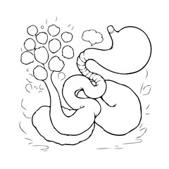 Illustration displaying intricate details the human digestive system highlighting stomach