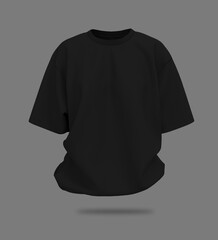 Blank oversized short sleeve t-shirt mockup in front view. 3D rendering, 3D illustration
