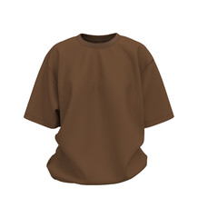 Blank oversized short sleeve t-shirt mockup in front view. 3D rendering, 3D illustration