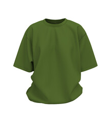 Blank oversized short sleeve t-shirt mockup in front view. 3D rendering, 3D illustration