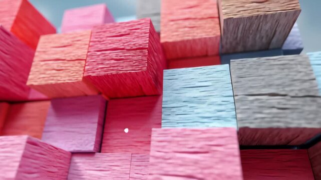 Vibrant Stacked Wooden Blocks, Inspiring Creativity and Playfulness in Every Colorful Layer