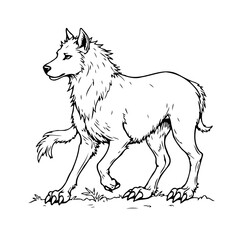 Majestic monochrome wolf illustration conveying wildness power strength and the essence of untamed