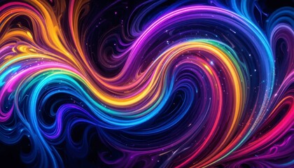 Abstract colorful light trails background with smooth glowing lines design