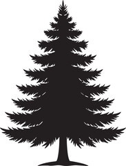Minimal Christmas Tree Silhouette | Black Vector Graphic
