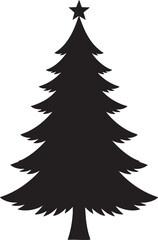 Minimal Christmas Tree Silhouette | Black Vector Graphic