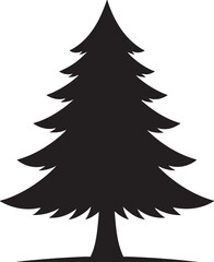 Minimal Christmas Tree Silhouette | Black Vector Graphic